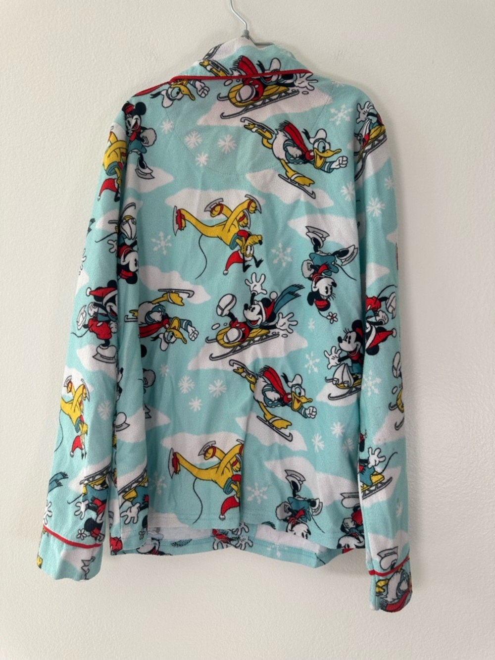 Disney 100 Mickey Pluto Christmas Pajamas Set Kids Size 10 Fleece Blue - Picture 4 of 7